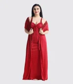 ৬-পিস নাইট ওয়্যার সেট (মেরুন) - Image 3