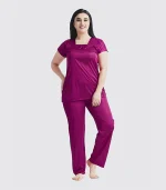 4 Part Premium Nightwear Combo ( Magenta) - Image 5