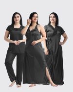4 Part Premium Nightwear Combo ( Black)